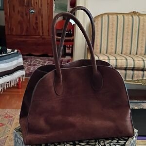Elegant Brown Faux Leather Tote Bag
